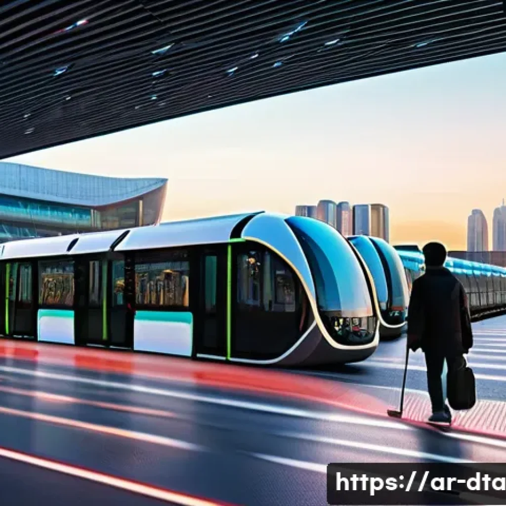 오픈 데이터 활용의 글로벌 사례 - **Smart City Transportation Hub:** A vibrant, futuristic transportation hub in a bustling city remin...