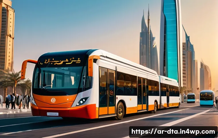 오픈 데이터의 경제적 활용 사례 - A modern Middle Eastern urban scene at sunset, showcasing a smart city environment with advanced pub...